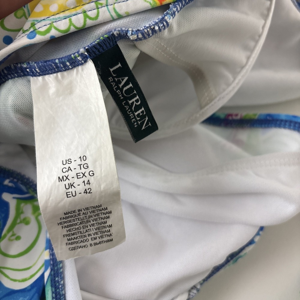 Lauren Ralph Lauren Womens One Piece Colorful Paisley Swimsuit Size 10 - Picture 9 of 15